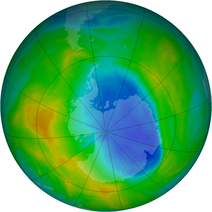 Antarctic ozone map for 15 November 1985